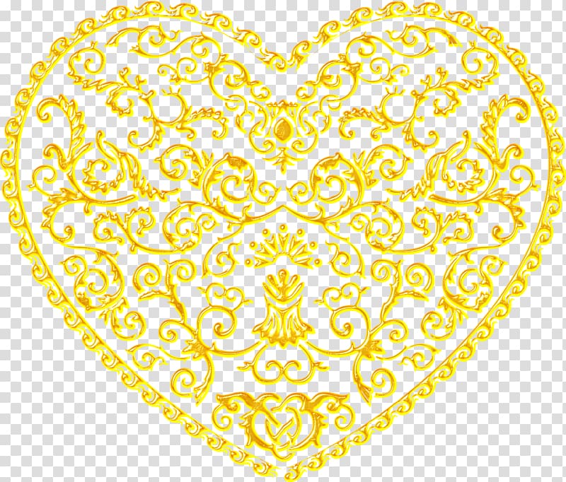 Valentine\'s Day Logo Scrapbooking Heart, gold heart transparent background PNG clipart