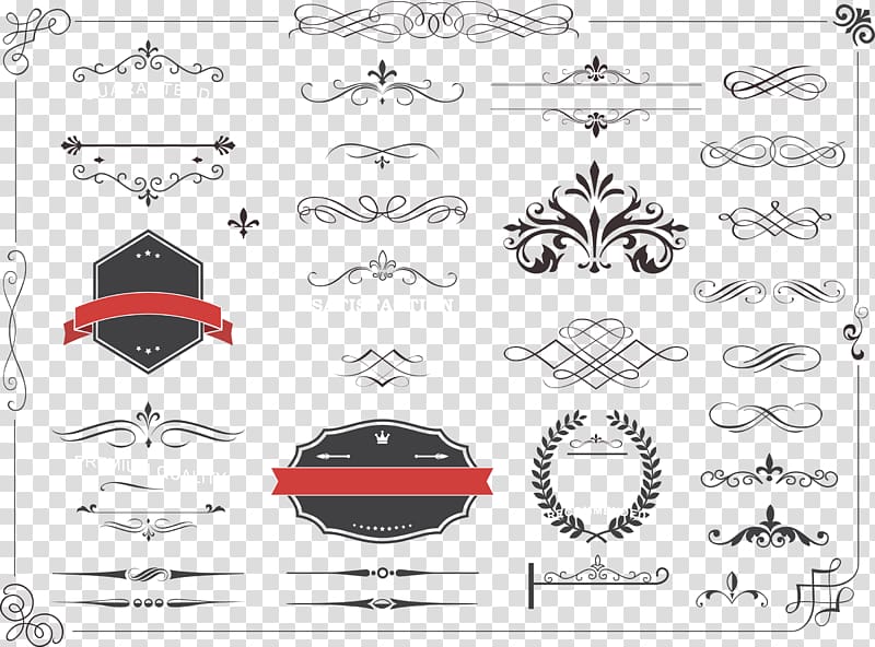 assorted-design borders illustration, Motif, Edge of the border material transparent background PNG clipart