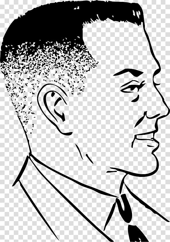 Man Face Clipart Black And White , Png Download - Man Face Clip