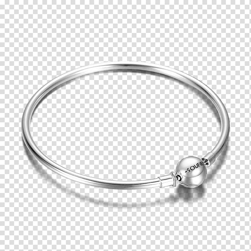 Earring Charm bracelet Pandora Bangle, silver transparent background PNG clipart