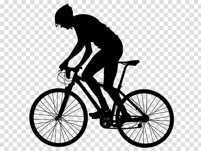 silhouette of man riding bicycle sticker, Bicycle Cycling Bike-to-Work Day Mountain bike, biker transparent background PNG clipart