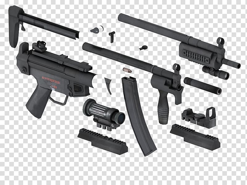 Trigger Airsoft Guns Firearm Heckler & Koch MP5, submachine gun transparent background PNG clipart