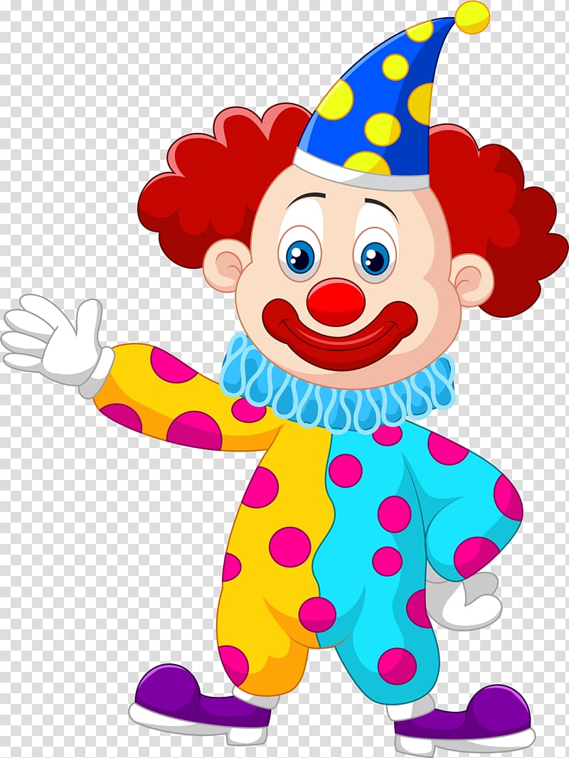 clown illustration, Circus Cartoon Clown Traveling carnival, clown transparent background PNG clipart
