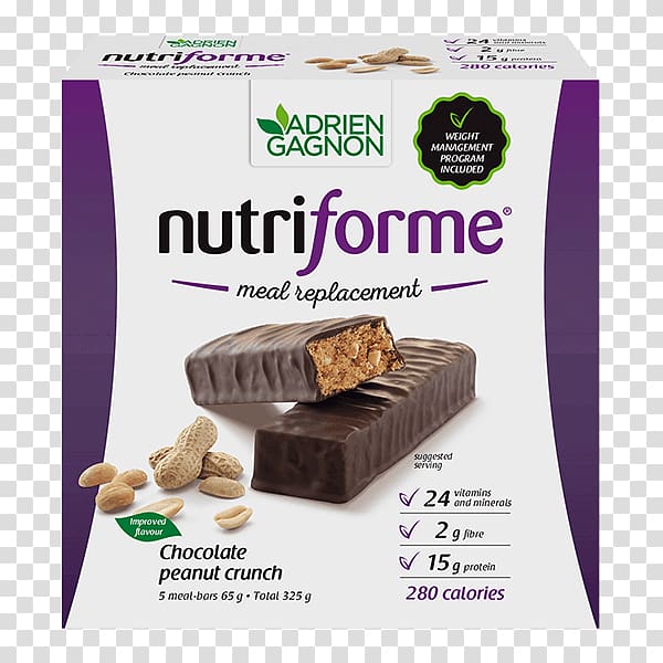 Chocolate bar Fudge Adrien Gagnon Nutriforme Meal Replacement Bars Chocolate Peanut Crunch, coffee bar ad transparent background PNG clipart