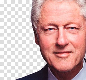 man wearing black and white top, Front Face Bill Clinton transparent background PNG clipart