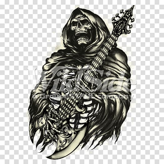 Death T Shirt Guitar Heavy Metal Music Grim Reaper Transparent Background Png Clipart Hiclipart - grim reaper scythe roblox