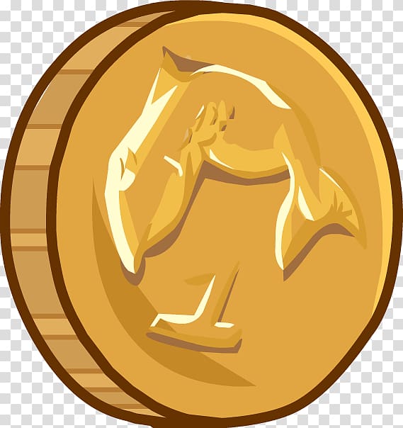 Club Penguin Gold coin , 5 dime coin transparent background PNG clipart