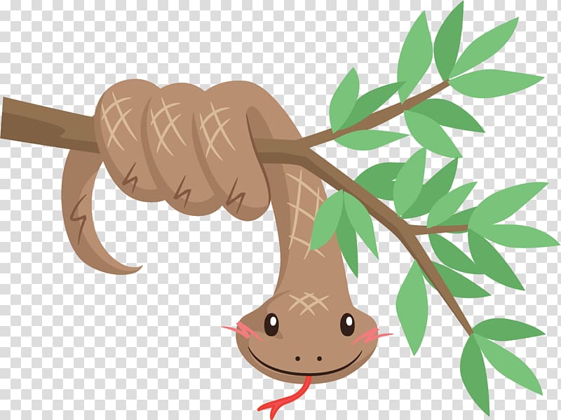 Snake Reptile Vipers Illustration, Snake painted tree branches transparent background PNG clipart