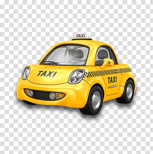 Taxi Yellow cab Car rental Airport bus Travel, Cartoon taxi transparent background PNG clipart