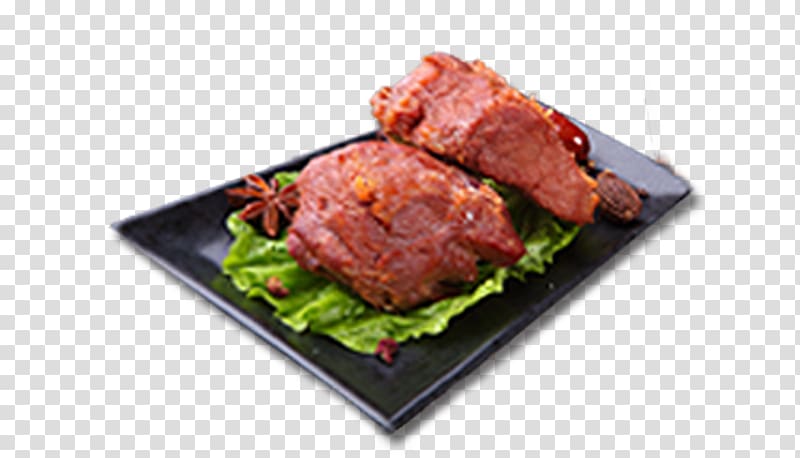 Red cooking Pingyao Roast beef Delicatessen Lou mei, Delicious beef jerky transparent background PNG clipart