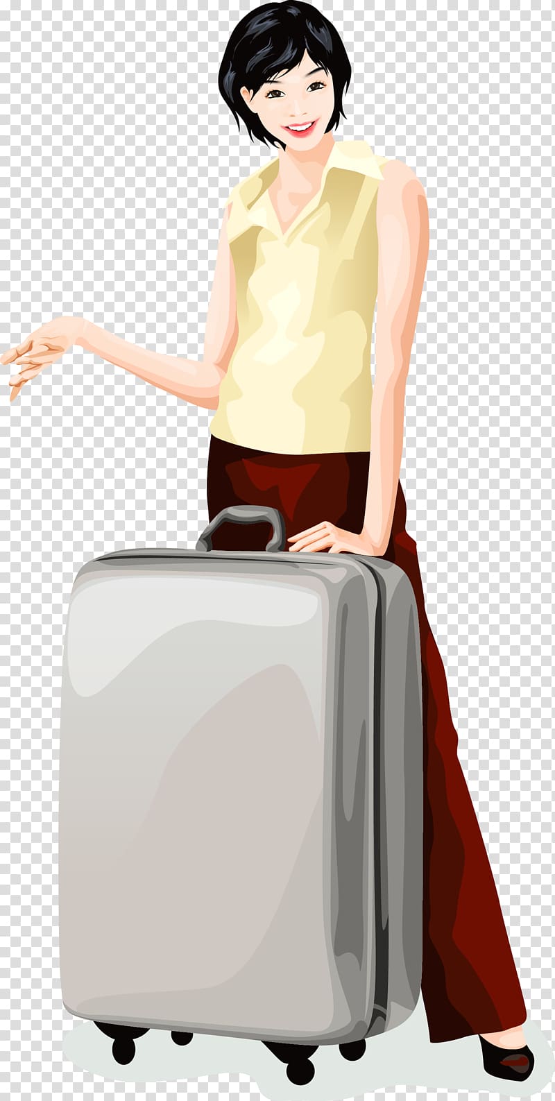 Baggage Travel Suitcase , Hand-painted women get that box transparent background PNG clipart