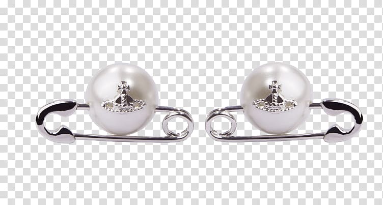 Earring Designer, Vivienne Westwood silver vintage beaded earrings transparent background PNG clipart