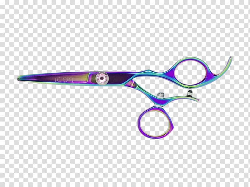 Eyewear Product design Scissors Purple Hair, Triple Rainbow Titanium Necklace transparent background PNG clipart