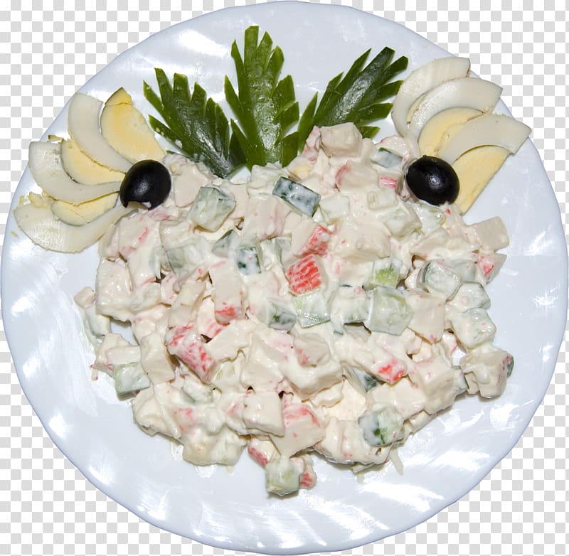 Olivier salad Caesar salad Dressed herring Dish, salad transparent background PNG clipart