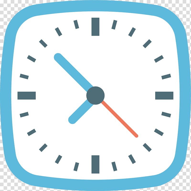 Clock Minute Icon, Blue cartoon clock transparent background PNG clipart