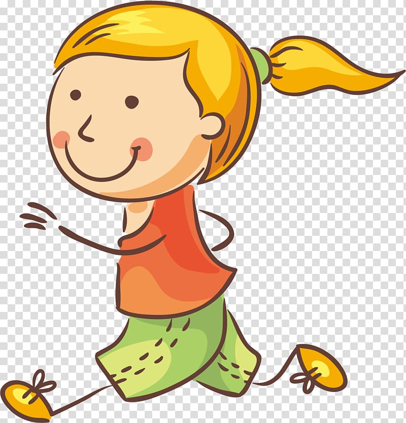 Cartoon Jogging Family , Hand-painted children transparent background PNG clipart
