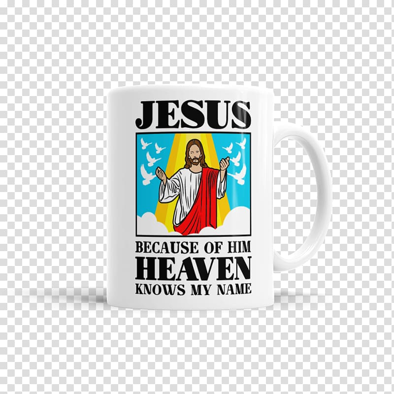 Mug Brand Logo Cup Font, jesus christ in the heaven transparent background PNG clipart
