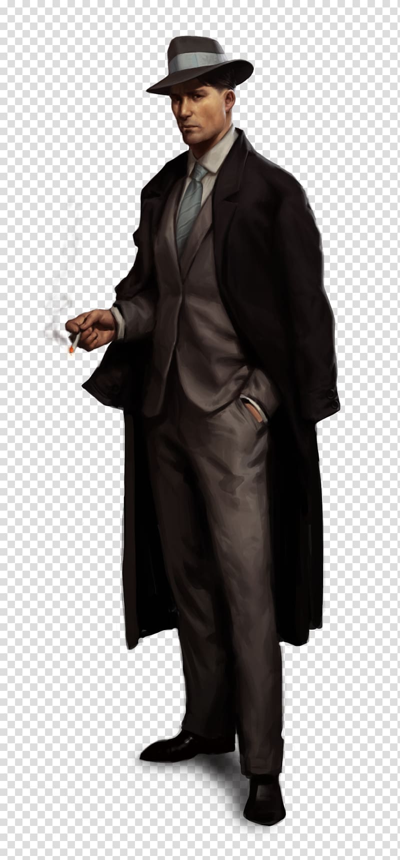 man wearing black coat , Zoot suit Gangster The Godfather Fashion, GANGSTER transparent background PNG clipart