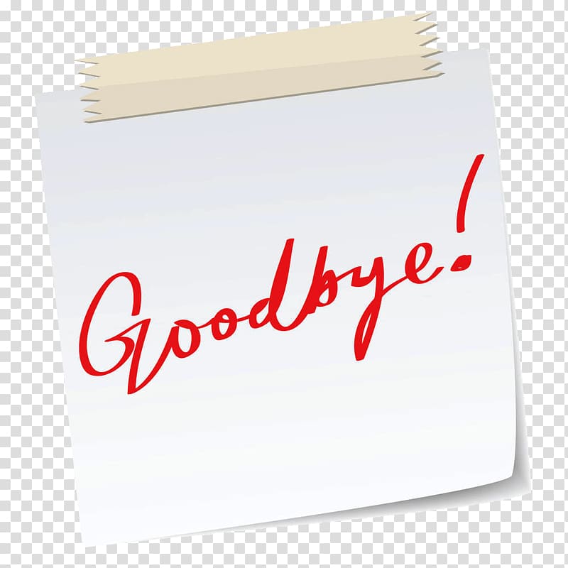 Paper , Goodbye note messages transparent background PNG clipart