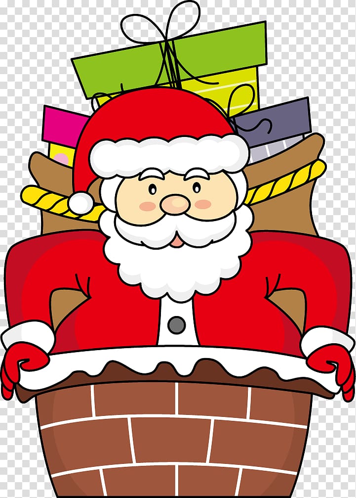 Santa Claus Christmas Drawing Illustration, Color cartoon Santa Claus transparent background PNG clipart