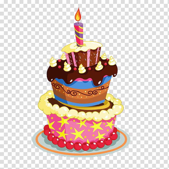 HD Piece Of Cartoon Illustration Birthday Cake PNG