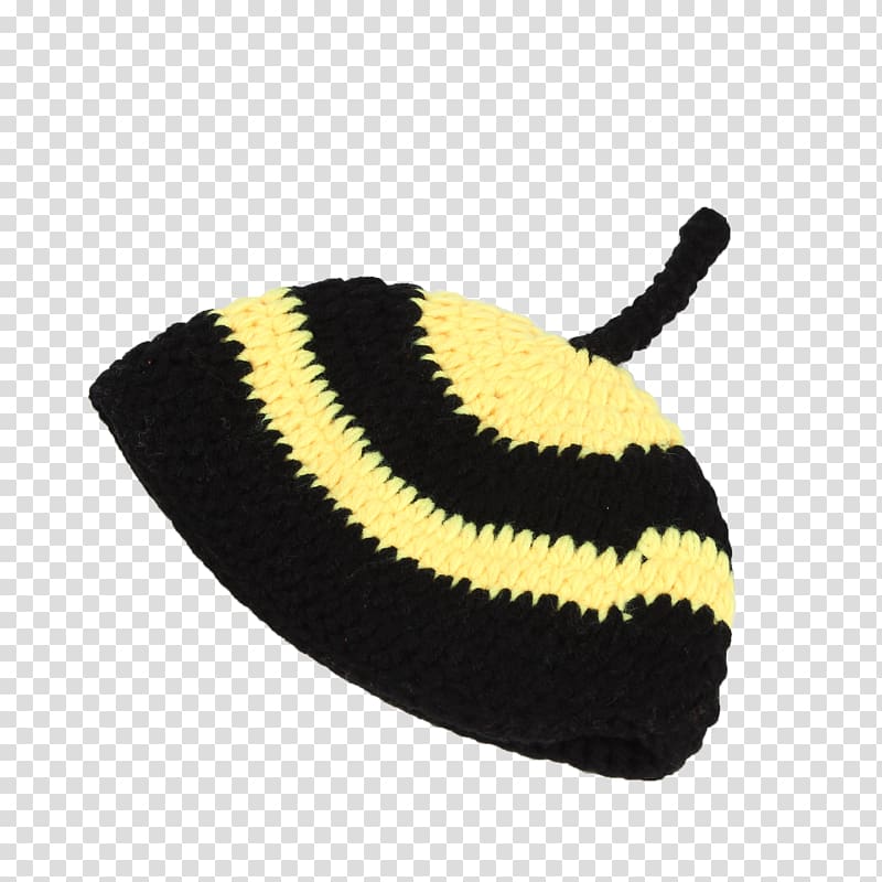 Bee Infant Hat Crochet Knit cap, Handmade cap transparent background PNG clipart