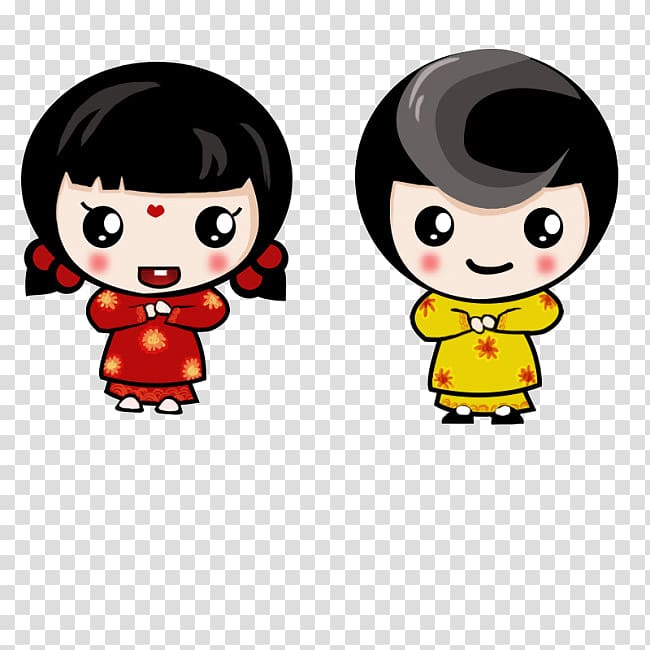 Chinese New Year Cartoon Designer, Chinese New Year cartoon characters transparent background PNG clipart