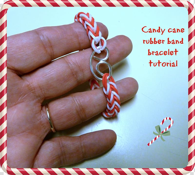 Rainbow Loom Candy cane Rubber Bands Bracelet Natural rubber, others transparent background PNG clipart