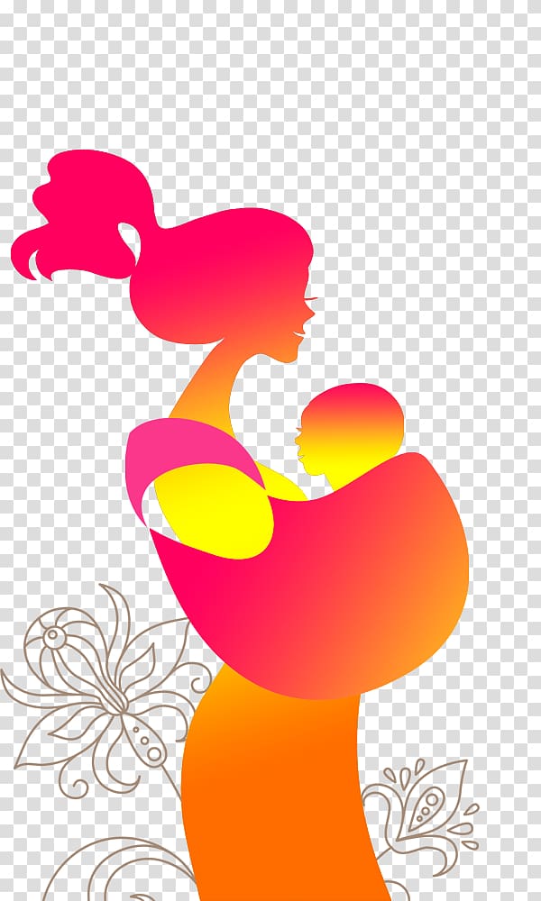 Silhouette Mother Child , Silhouette mother color transparent background PNG clipart