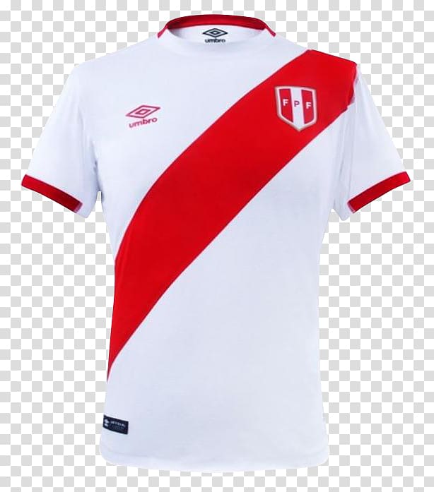 Peru national football team T-shirt 2018 World Cup Copa América Centenario, T-shirt transparent background PNG clipart