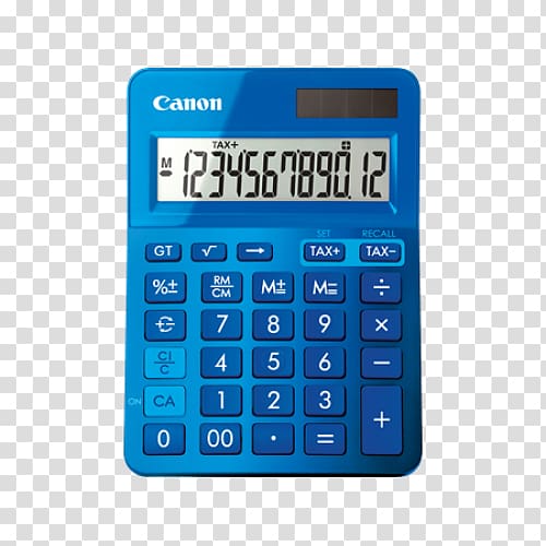 Calculator Canon FEMMIN0220 LS-123 Yellow Electric battery, calculator transparent background PNG clipart