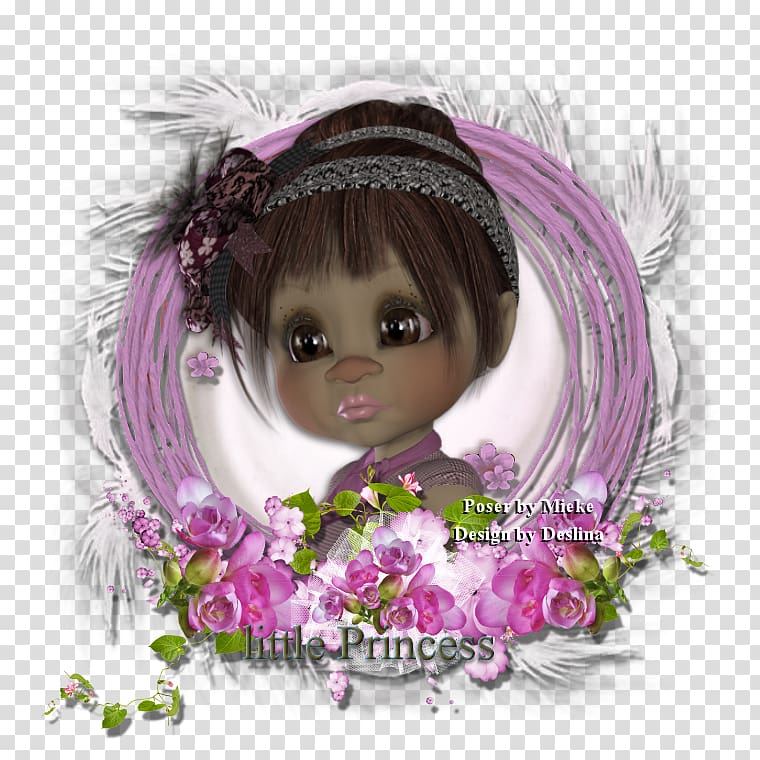 Artificial flower Brown hair Poseur Doll, permission transparent background PNG clipart