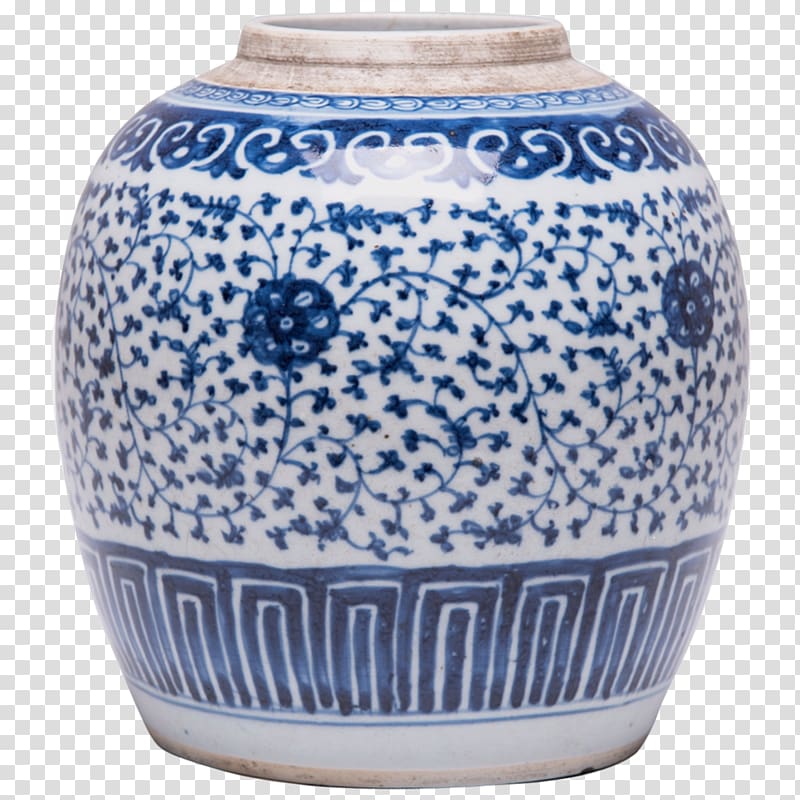 Blue and white pottery Ceramic Cobalt blue Vase, the blue and white porcelain transparent background PNG clipart