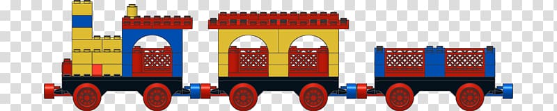 Lego Trains railroad Steam locomotive, freight train transparent background PNG clipart