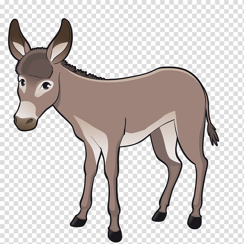 gray donkey illustration, Cattle Goat Live Cartoon, a donkey transparent background PNG clipart