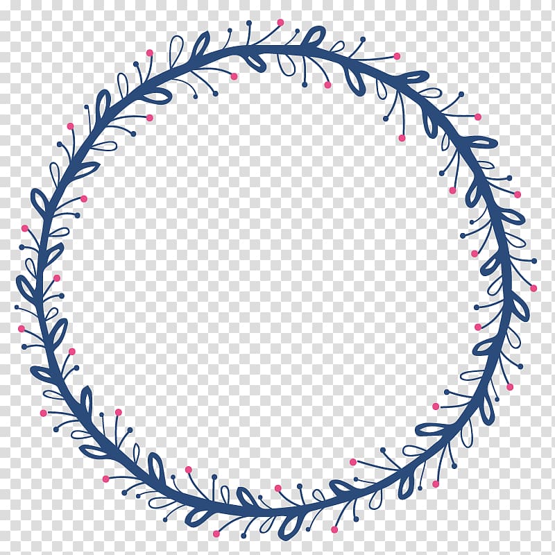 round blue and red illustration, Cartoon Wreath, Cartoon Border Wreath transparent background PNG clipart