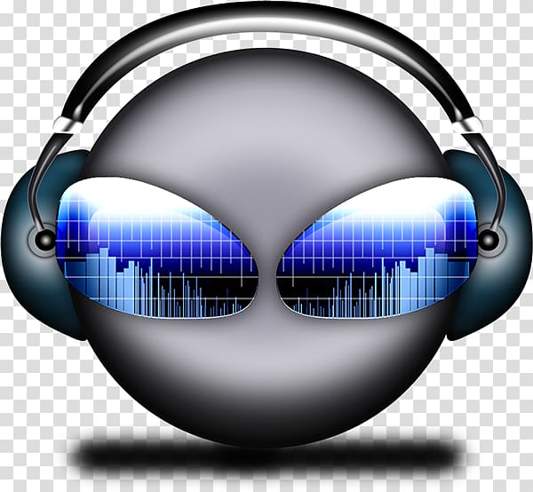 Alien wearing sunglasses and headphones illustration, Disc jockey Virtual DJ Logo Music, dj transparent background PNG clipart