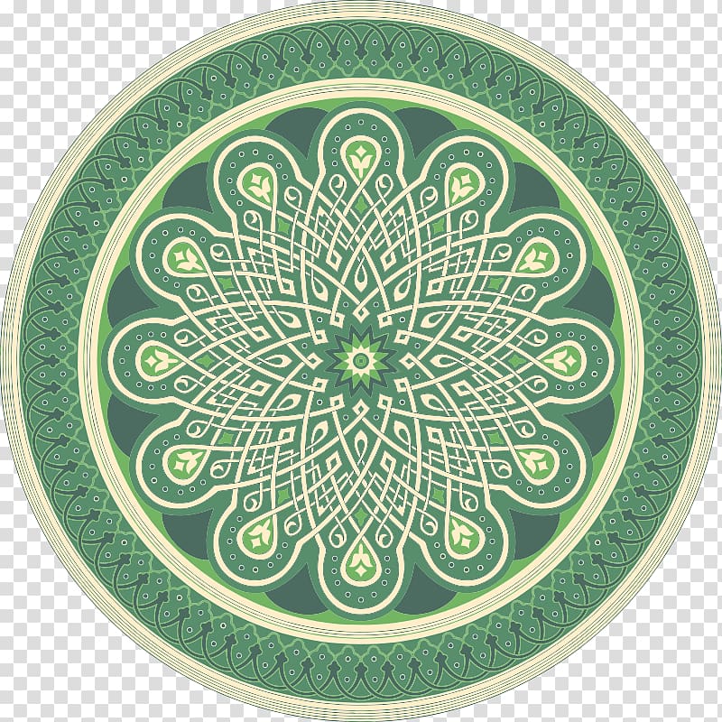 round green and white floral decor illustration, Islamic geometric patterns Islamic art Mandala, Mandala transparent background PNG clipart