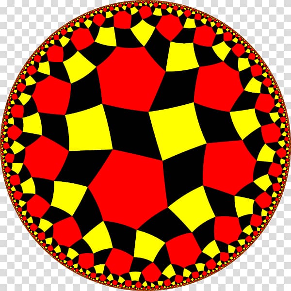 Rhombitetraheptagonal tiling Hyperbolic geometry Uniform tilings in hyperbolic plane, circle transparent background PNG clipart