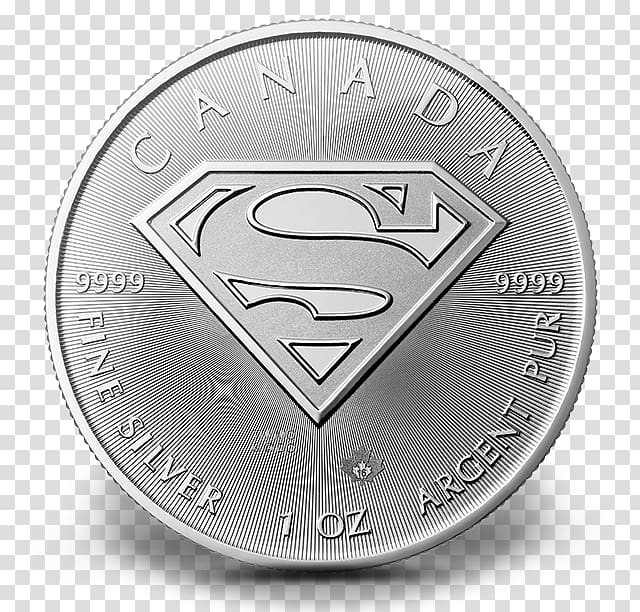 Canada Superman Canadian Silver Maple Leaf Silver coin, Canada transparent background PNG clipart