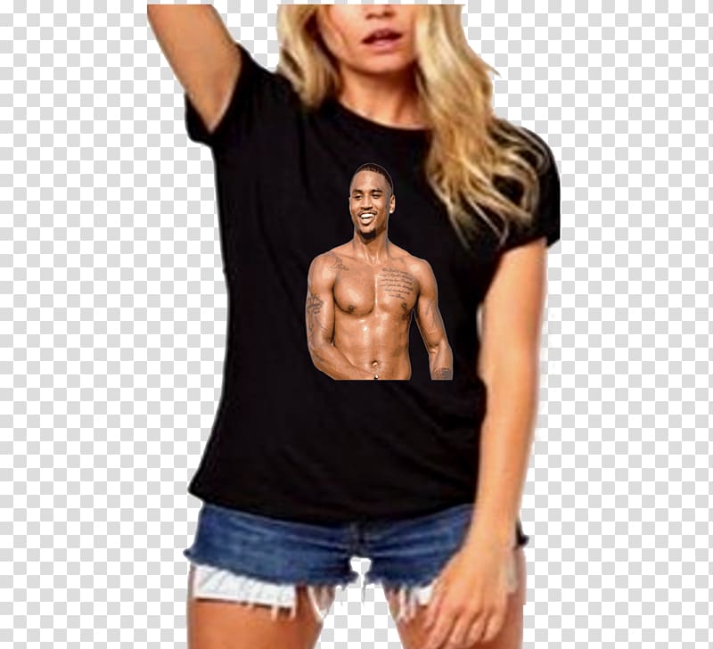 T-shirt Top Sleeve Shorts, trey songz transparent background PNG clipart