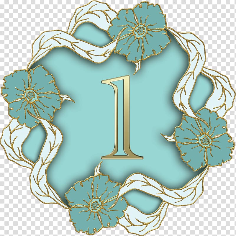 1 numerical , Flower Theme Number 1 transparent background PNG clipart
