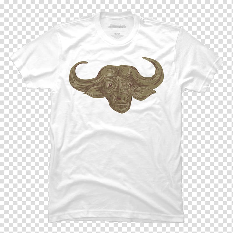 T-shirt Clothing Sleeve African buffalo Drawing, buffalo transparent background PNG clipart
