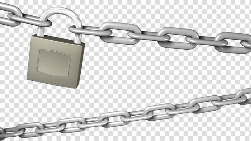 Chain Padlock Metal Silver, chain lock transparent background PNG clipart