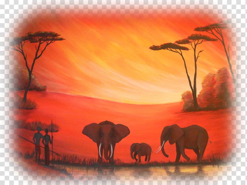 African elephant Watercolor painting Espace Tribuche Acrylic paint, painting transparent background PNG clipart