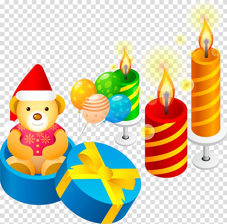 Birthday Wish Greeting card Gift Sibling-in-law, Christmas candle gift material transparent background PNG clipart