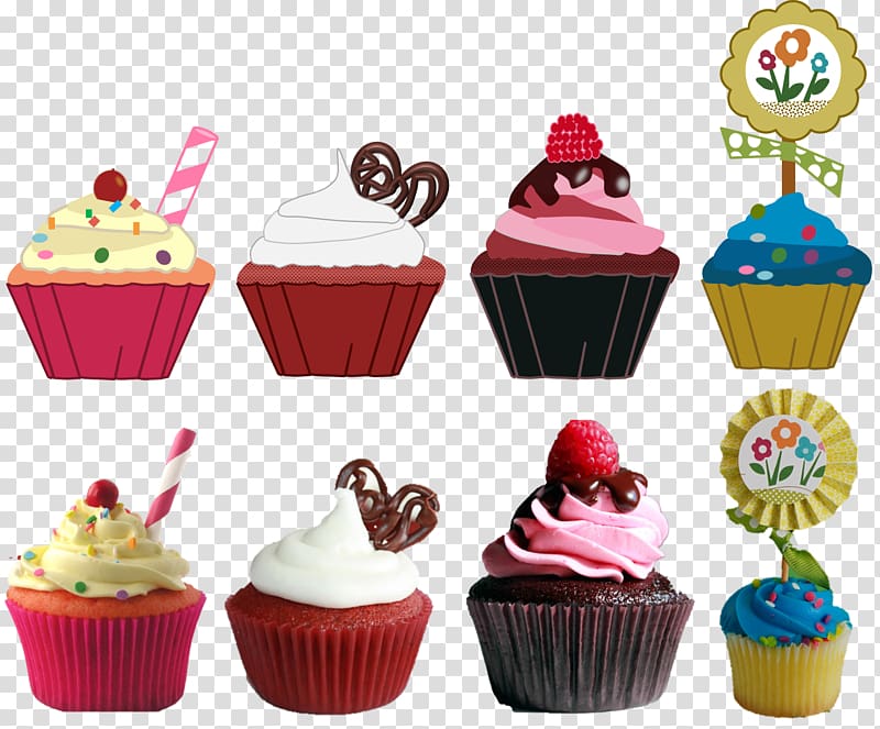 Cupcake Muffin Frosting & Icing Cake decorating Buttercream, cupcakes transparent background PNG clipart