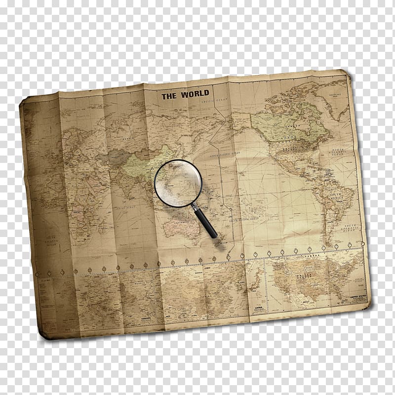 World map Paper, Free to pull the material to do the old map transparent background PNG clipart
