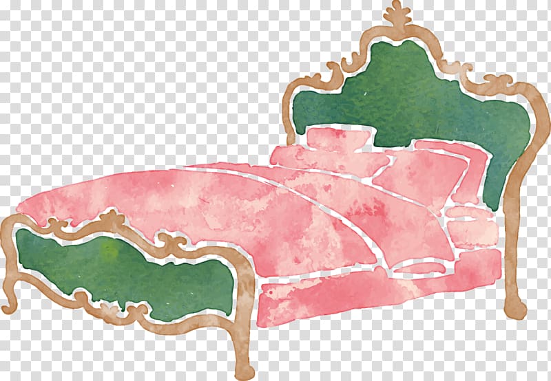 The Princess and the Pea Watercolor painting, Ink bed transparent background PNG clipart