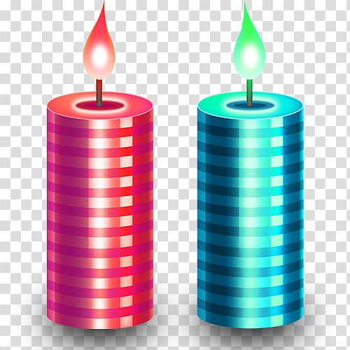 Light Candle , Double ribbon stripe painted candle transparent background PNG clipart